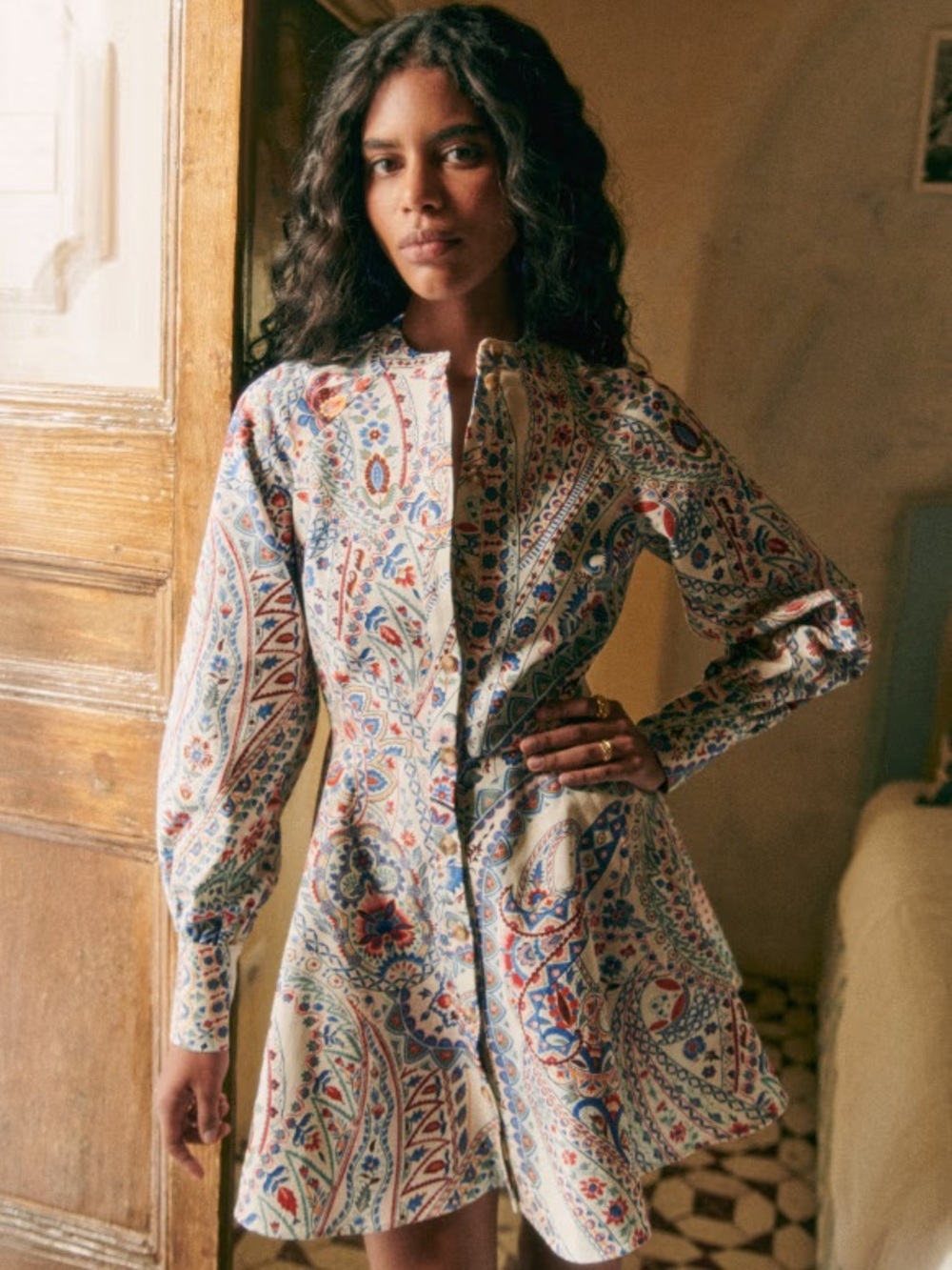 Sézane printed mini dress